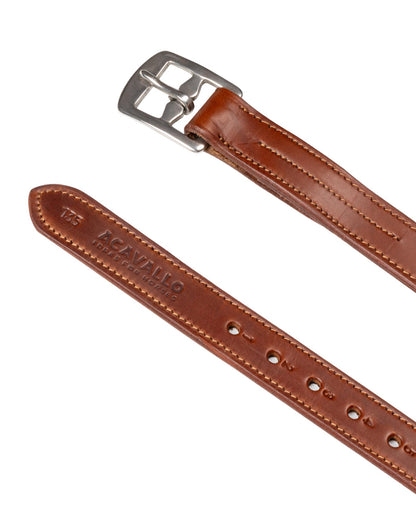 Acavallo Calfskin Stirrup Leathers Internal Reinforcement Cognac