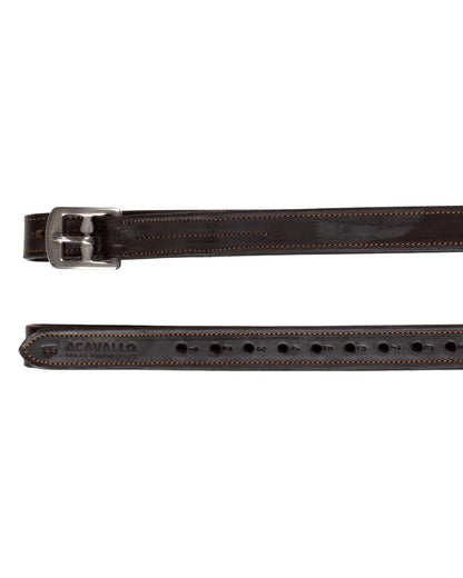 Acavallo Calfskin Stirrup Leathers Internal Reinforcement Dark Brown