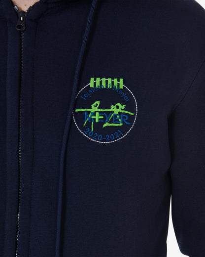 Equestro Men's Sweatshirt With Multi Logo Hood Navy