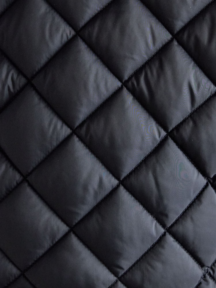 Joules Braemar Luxe Navy Blue Showerproof Diamond Quilted Coat