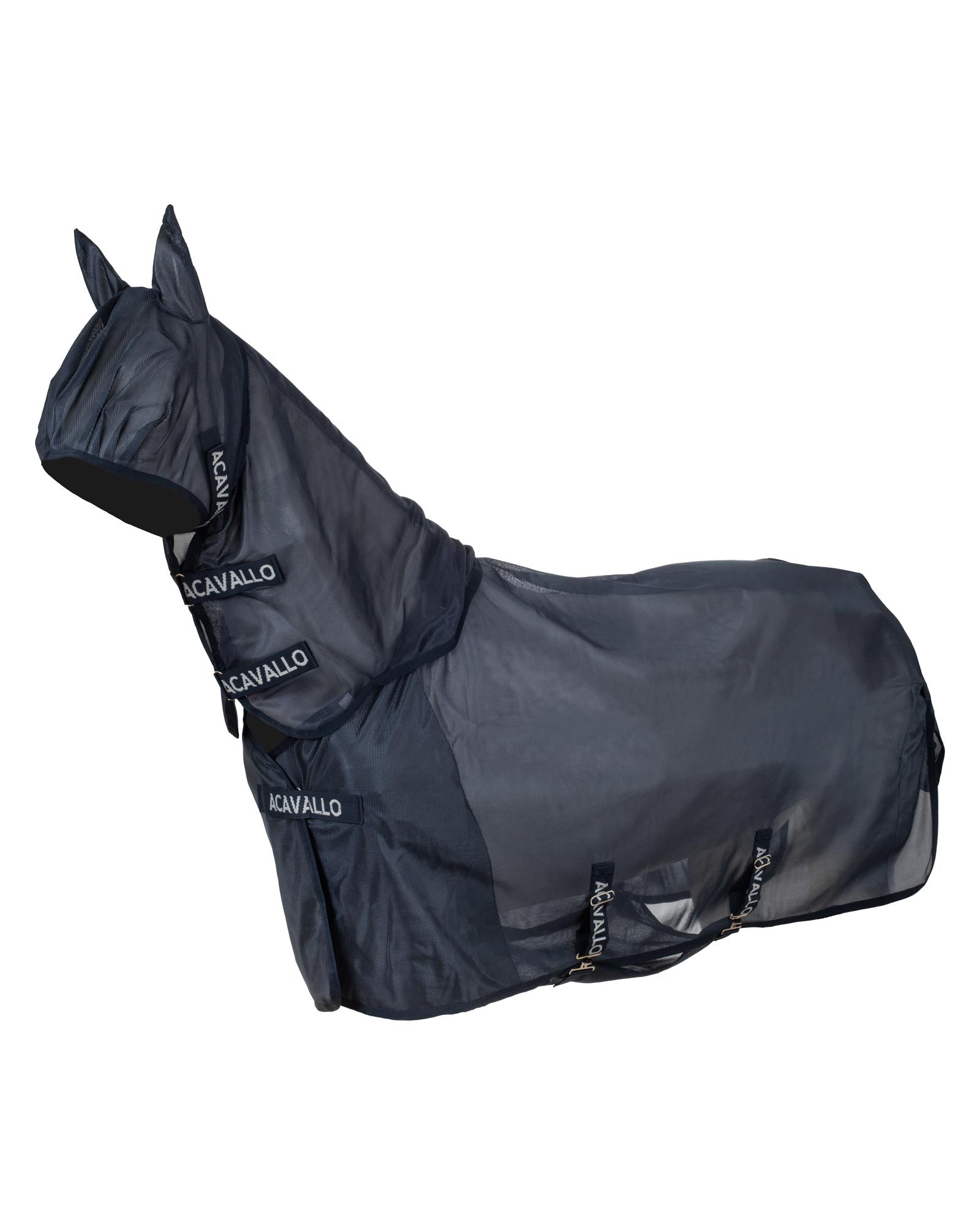 Acavallo Fly Rug In Breathable Fabric With Mask And Neck Cover Navy