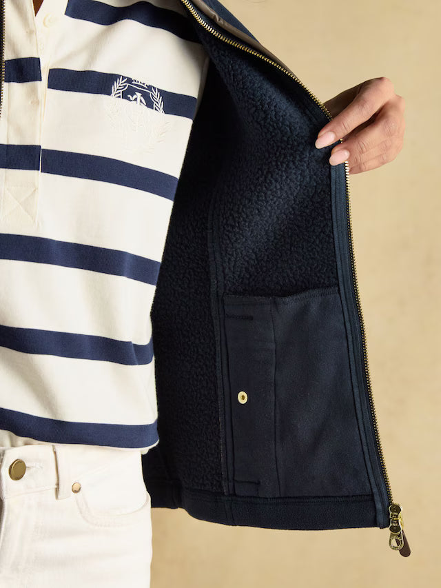 Joules Heritage Navy Fleece Gilet - Equiflair. Women's Country Style Vest