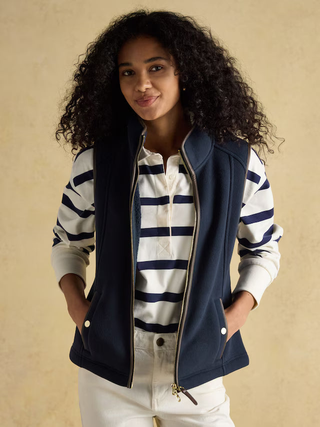 Joules Heritage Navy Fleece Gilet - Women's Country Vest - Equiflair