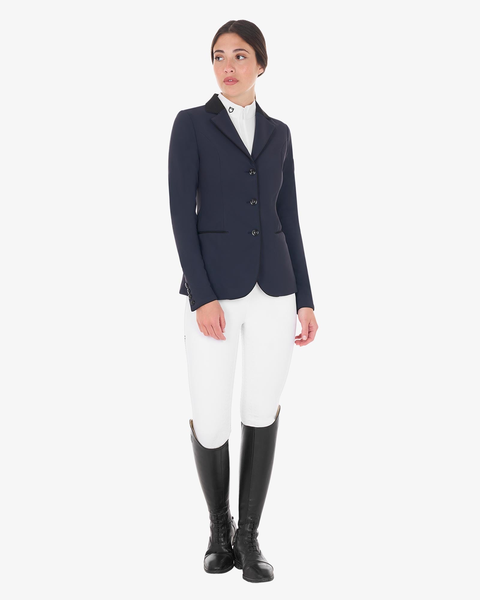 Equestro Women'S Three Button Competition Jacket Navy Blazer - Clothing XS