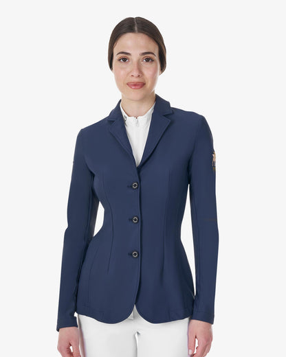 Equestro Women's Three Button Competition Jacket Equestro X Fise Navy Blazer | Equiflair