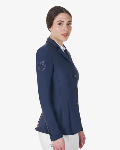 Equestro Women's Three Button Competition Jacket Equestro X Fise Navy Blazer | Equiflair