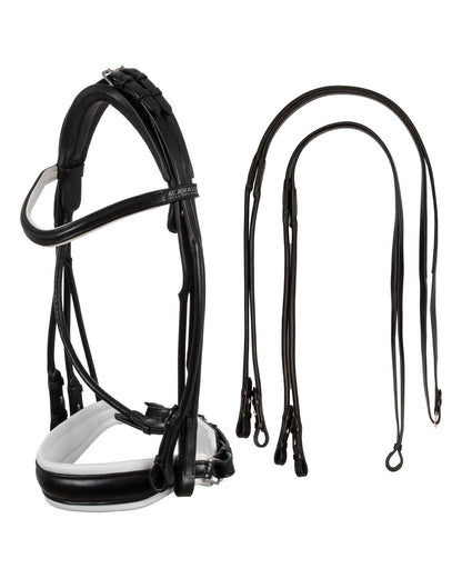 Acavallo Parnaso Bridle Double Reins Black/White