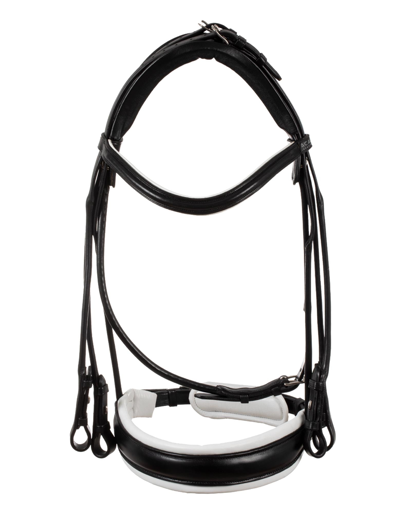 Acavallo Parnaso Bridle Double Reins Black/White