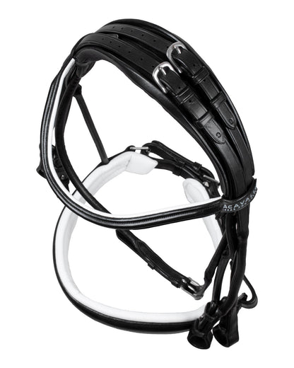 Acavallo Parnaso Bridle Double Reins Black/White