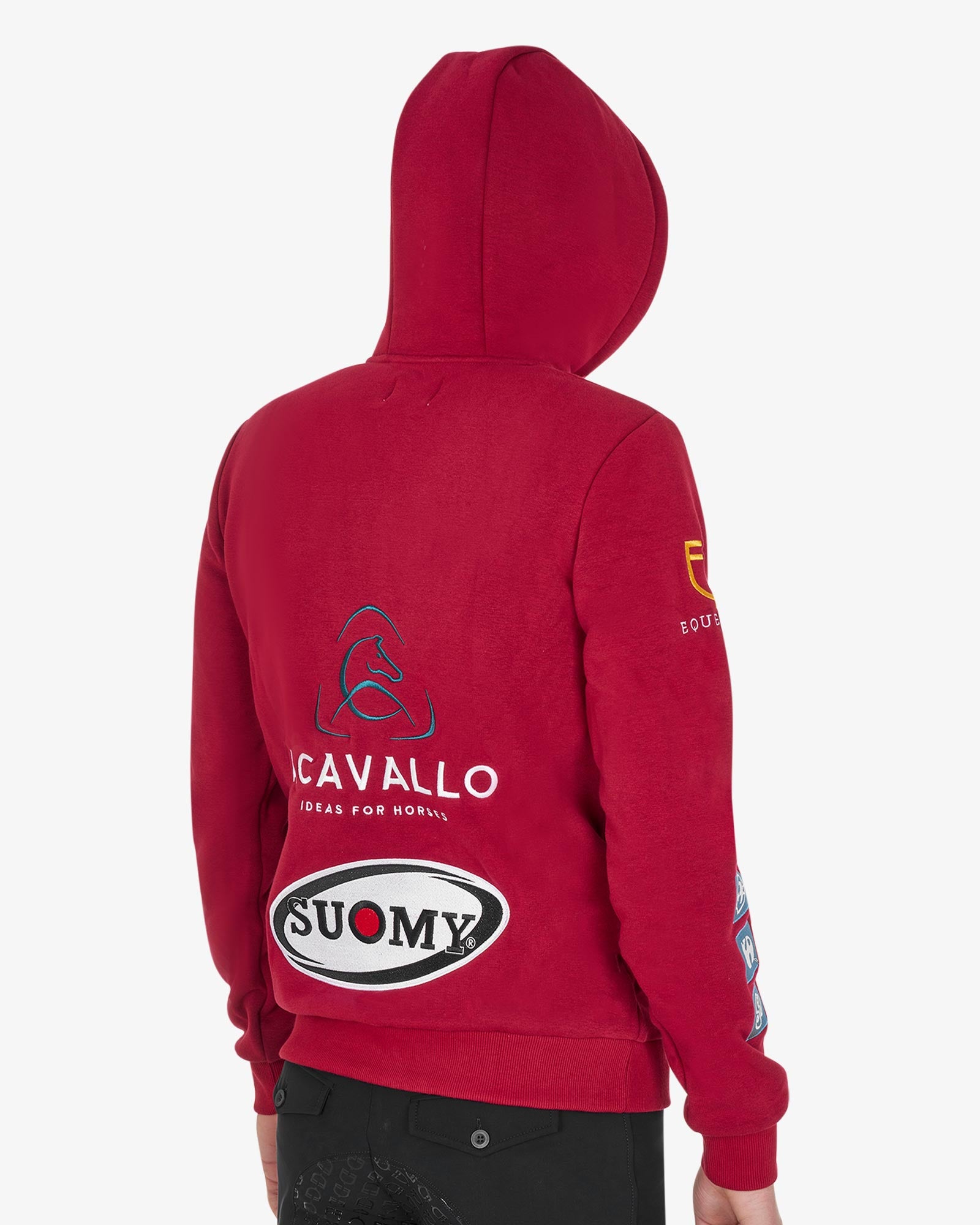 Equestro Men's Sweatshirt With Multi Logo Hood Scooter