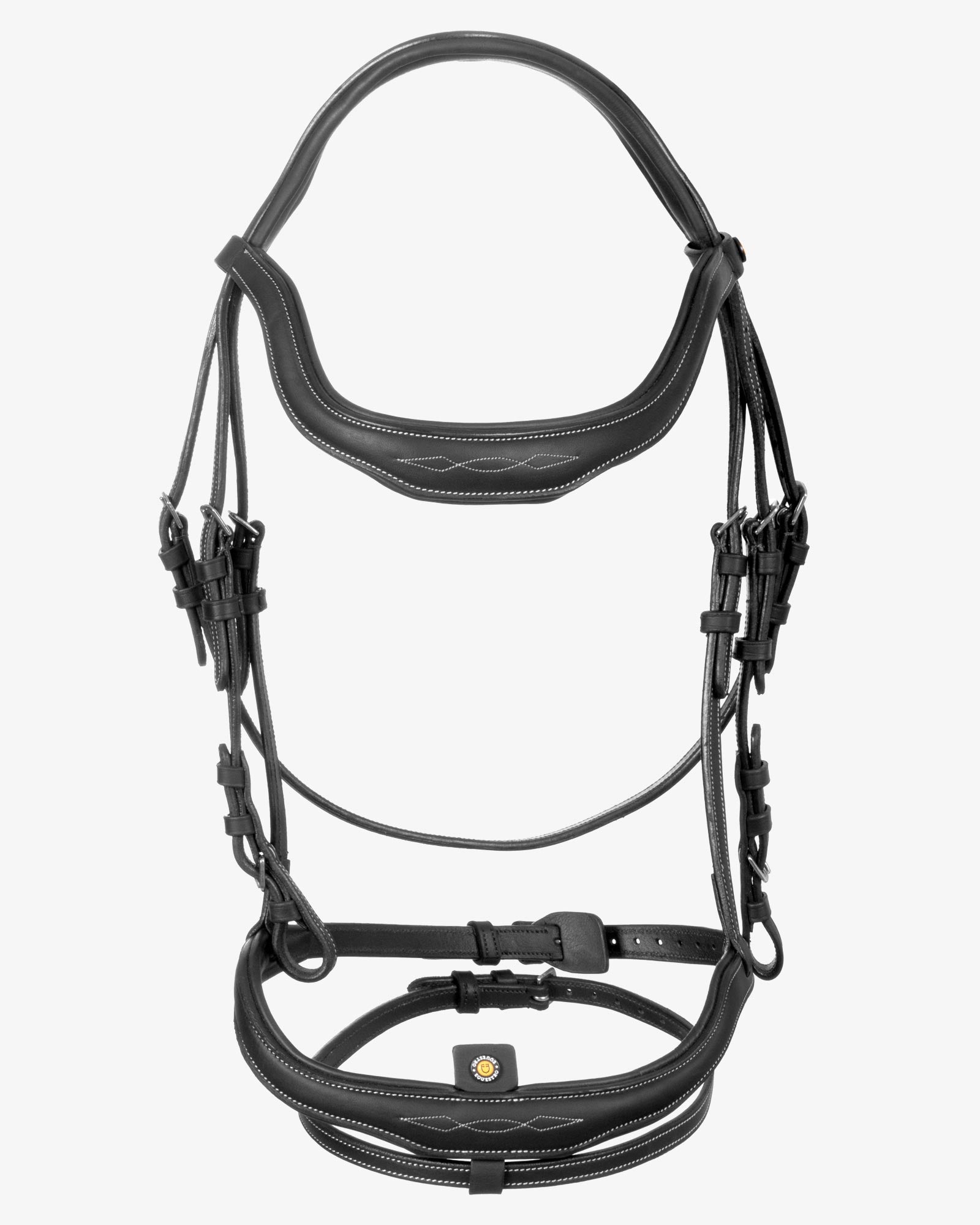 Equestro Soft Leather Stitched Bridle Black