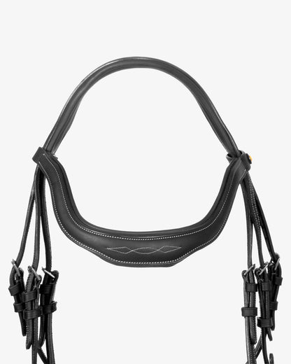 Equestro Soft Leather Stitched Bridle Black