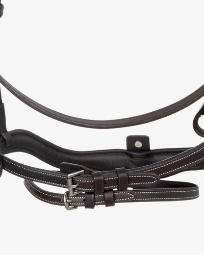 Equestro Soft Leather Stitched Bridle Dark Brown | Equiflair