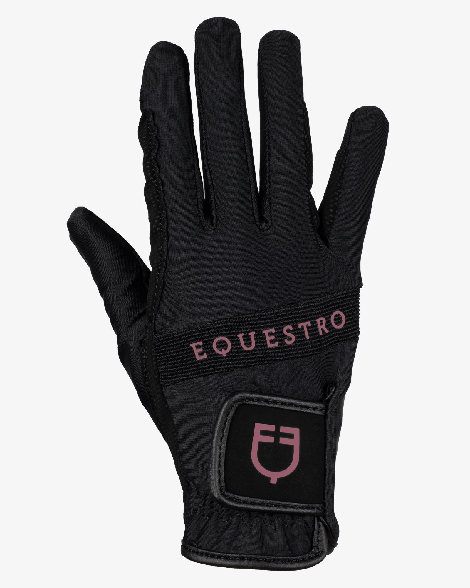 Equestro Gloves In Technical Fabric With Multicolor Logo Black Marron
