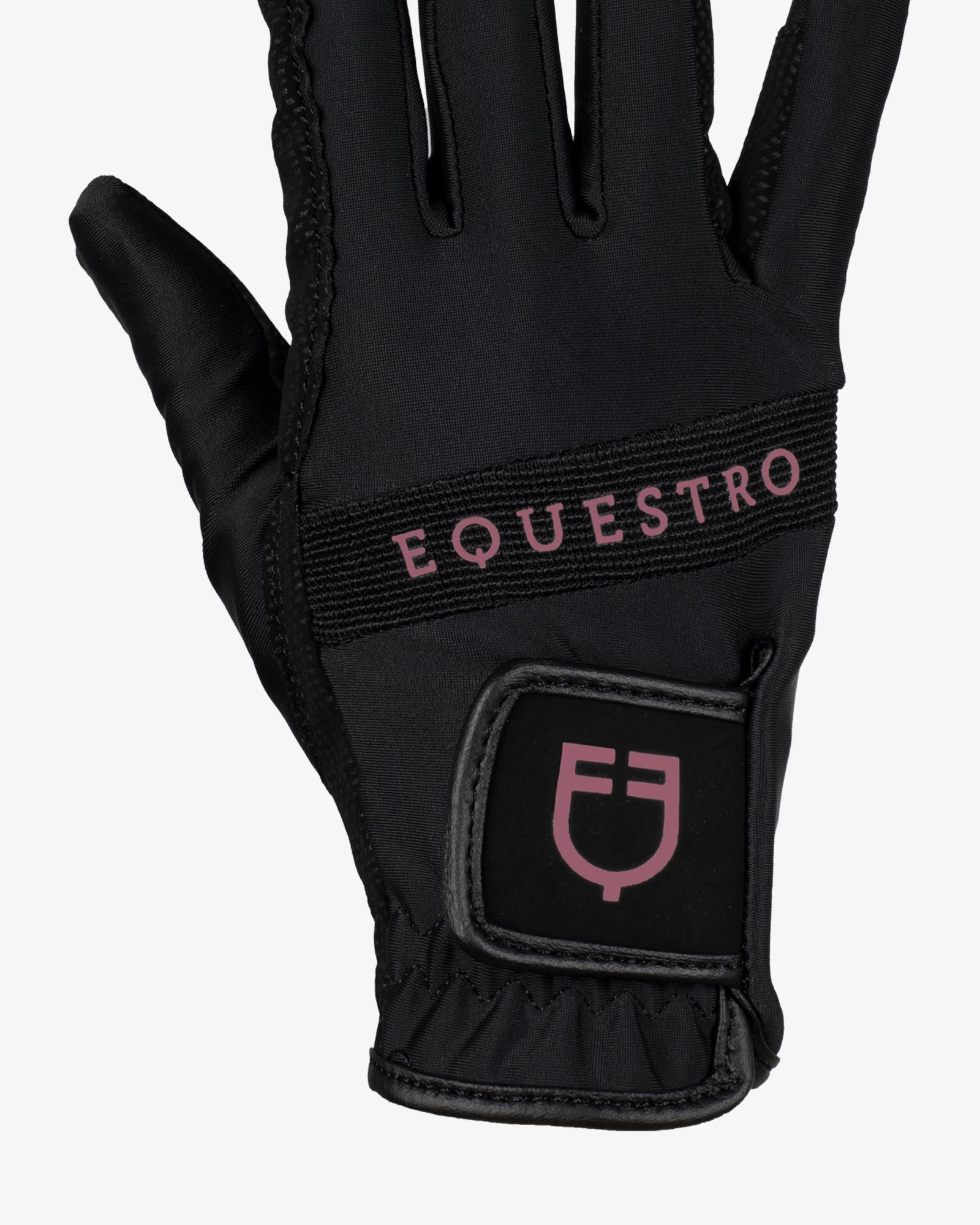 Equestro Gloves In Technical Fabric With Multicolor Logo Black Marron
