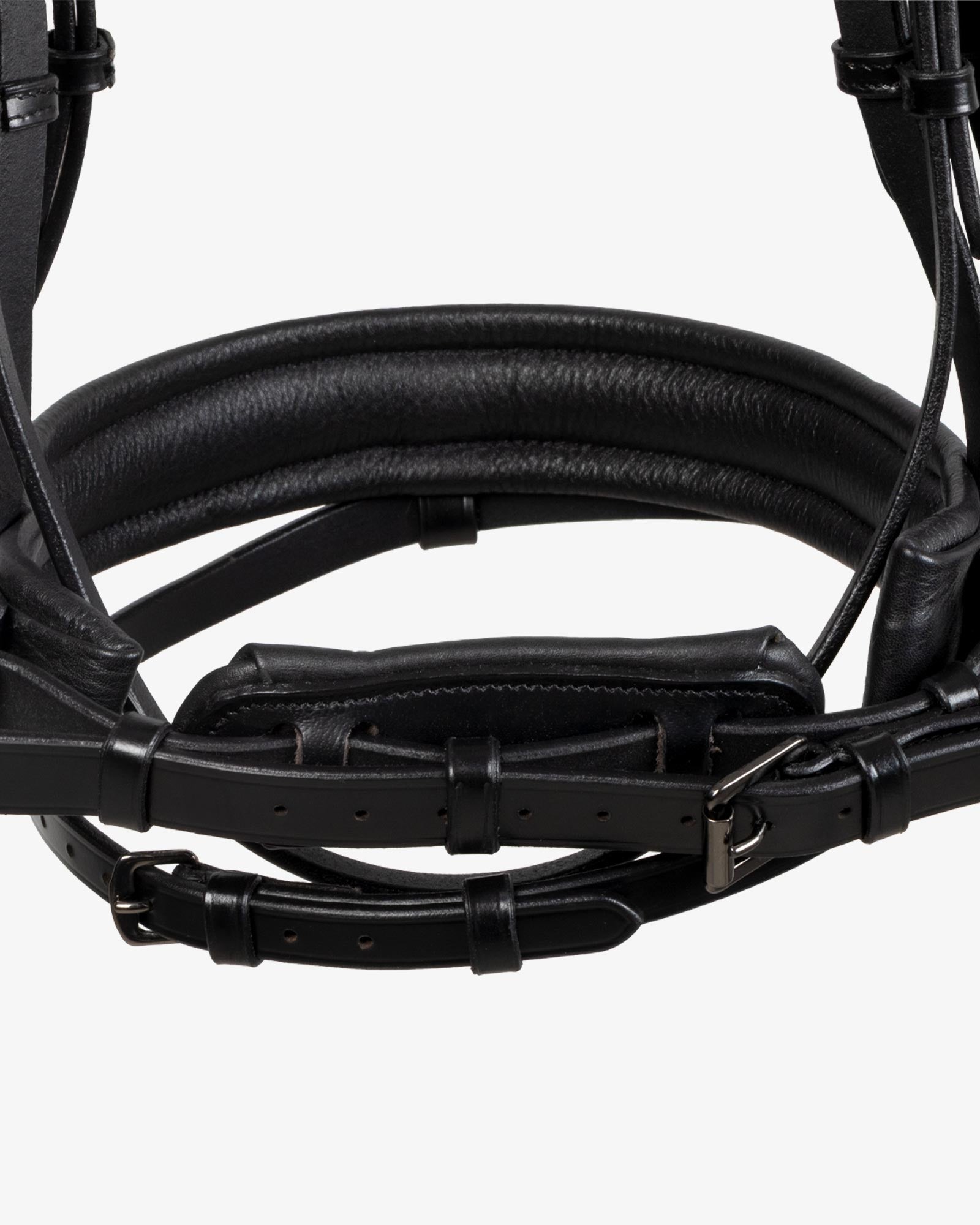 Equestro English Leather Bridle With Glittery Noseband Black