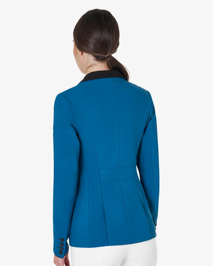 Equestro Women's Three Button Competition Jacket Blue Coral