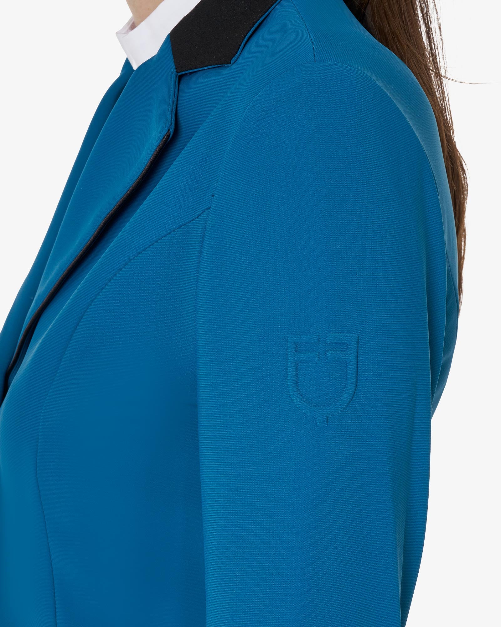 Equestro Women's Three Button Competition Jacket Blue Coral