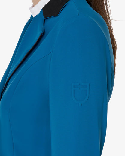Equestro Women's Three Button Competition Jacket Blue Coral