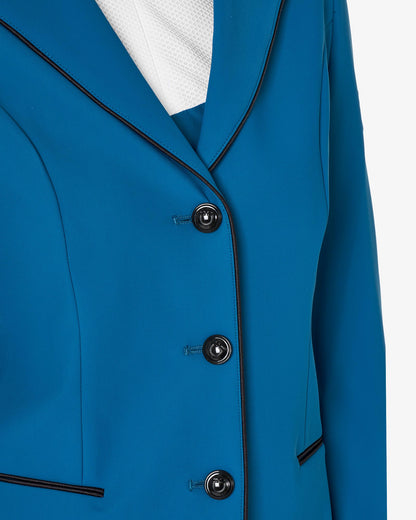 Equestro Women's Three Button Competition Jacket Blue Coral