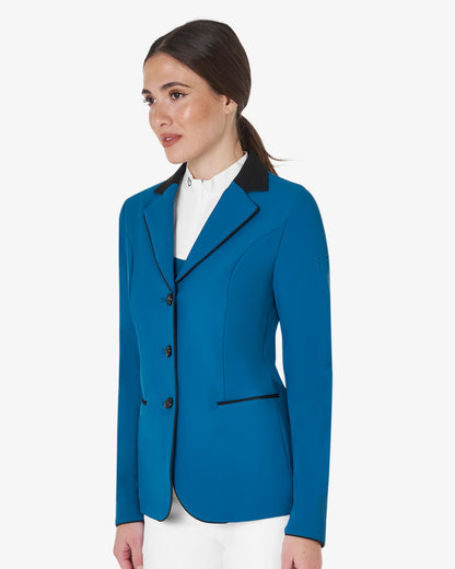 Equestro Women's Three Button Competition Jacket Blue Coral