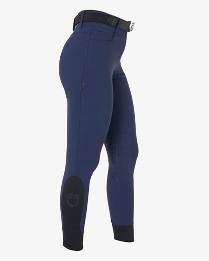 Equestro Women's High Waisted Knee Grip Breeches Navy Blazer