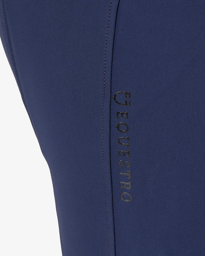 Equestro Women's High Waisted Knee Grip Breeches Navy Blazer