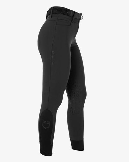 Equestro Women's High Waisted Knee Grip Breeches Black