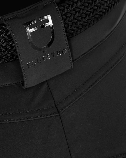 Equestro Women's High Waisted Knee Grip Breeches Black