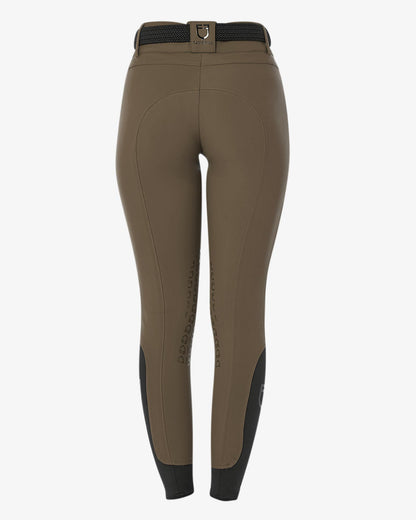 Equestro Women's High Waisted Knee Grip Breeches Walnut