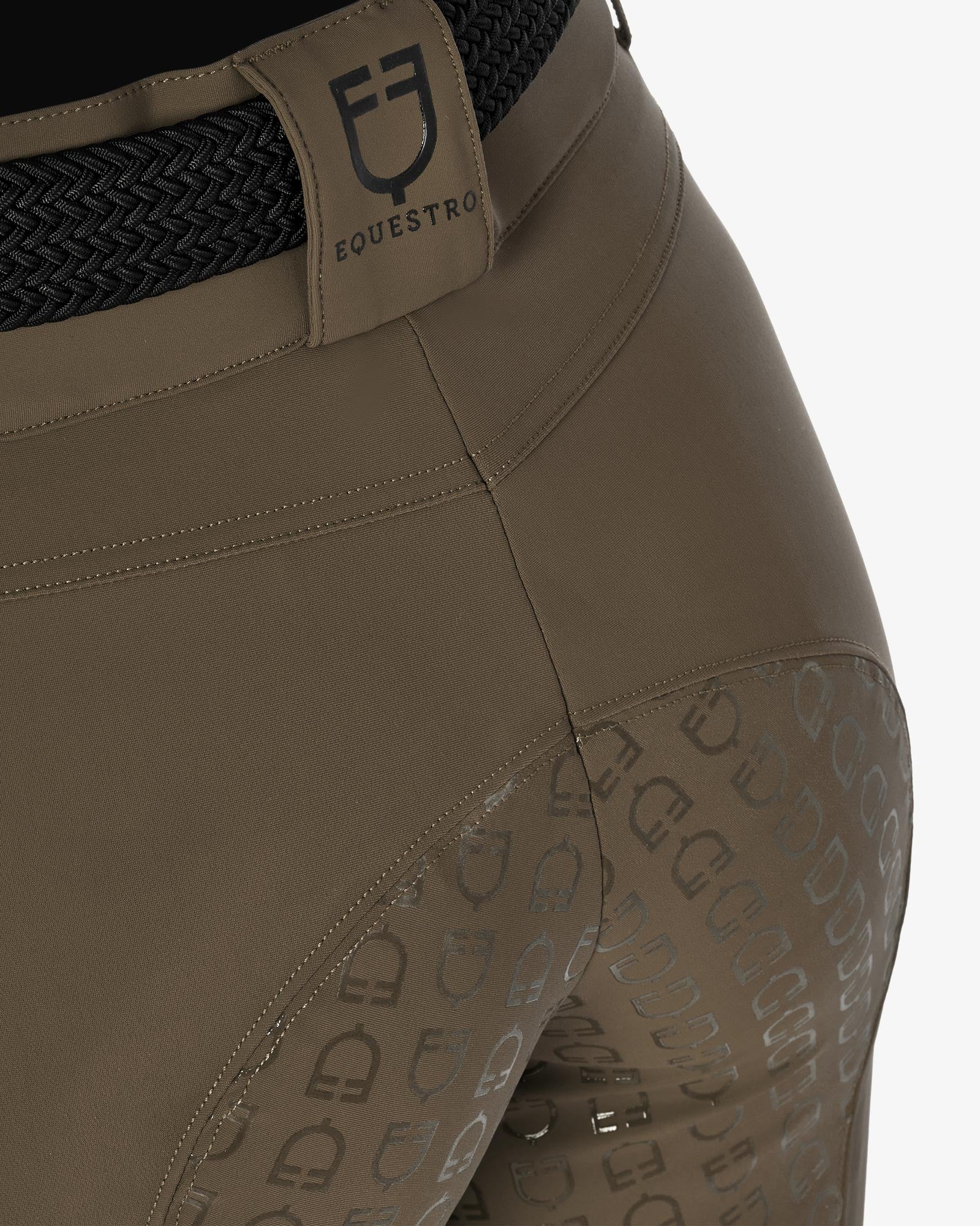 Equestro Women'S High Waisted Full Grip Breeches Walnut | Equiflair