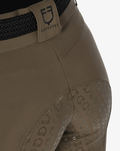 Equestro Women'S High Waisted Full Grip Breeches Walnut | Equiflair