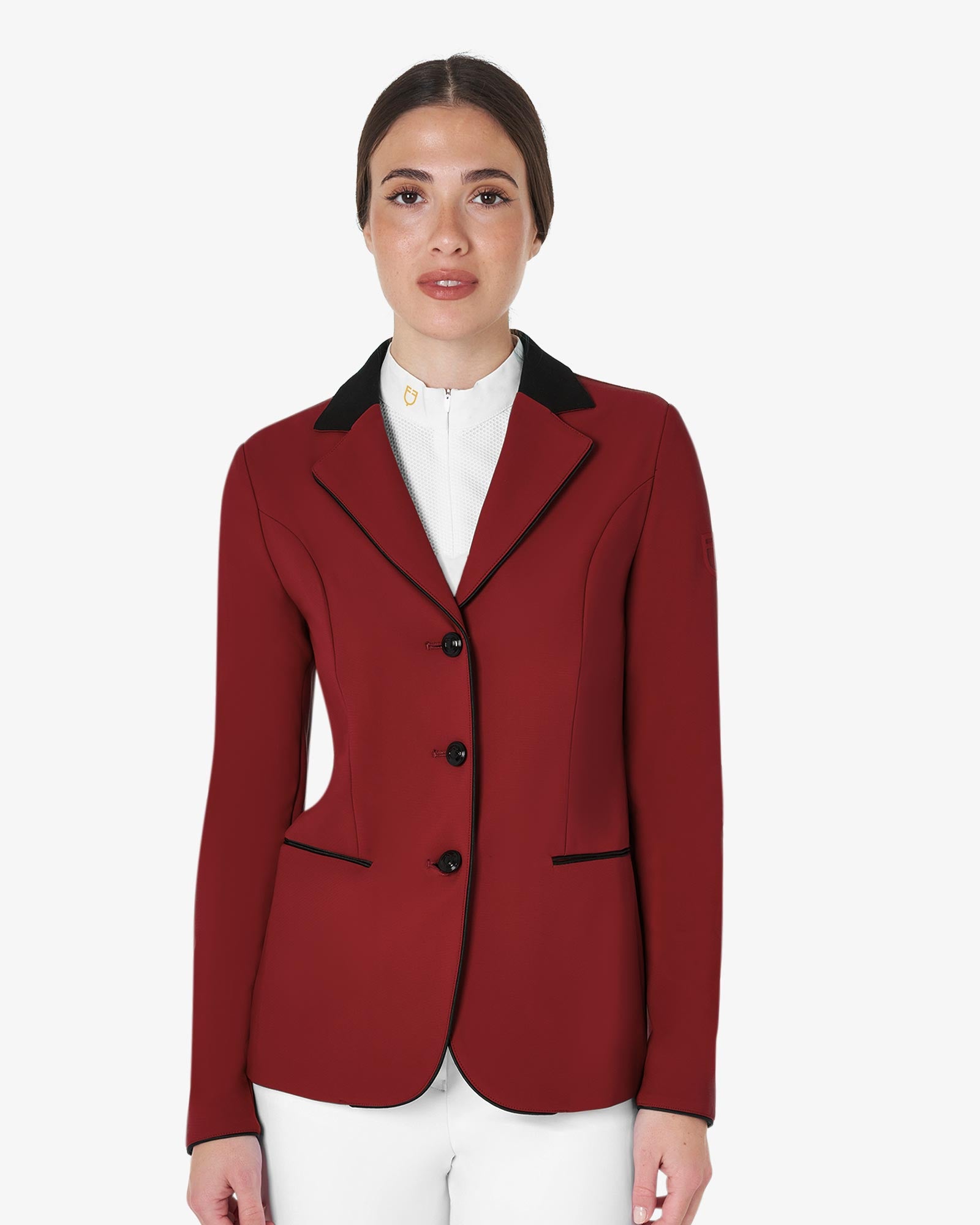 Equestro Women's Three Button Competition Jacket Rhubarb - Clothing XS