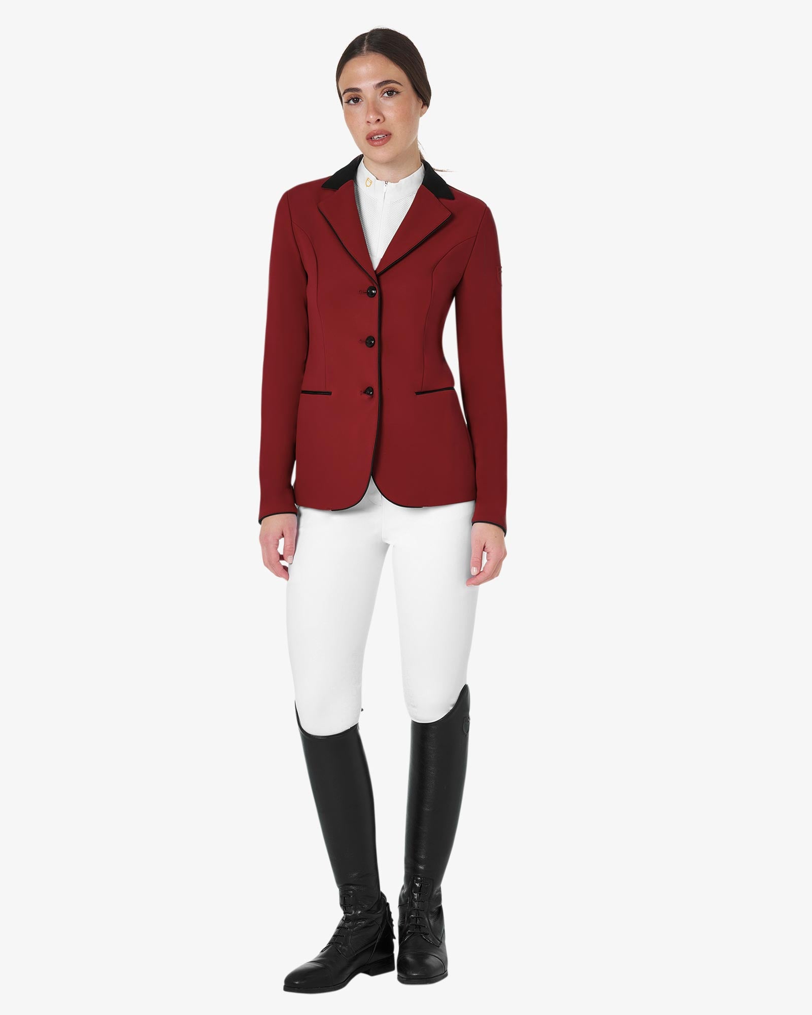 Equestro Women's Three Button Competition Jacket Rhubarb
