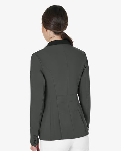 Equestro Women's Three Button Competition Jacket Grey/Black | Equiflair