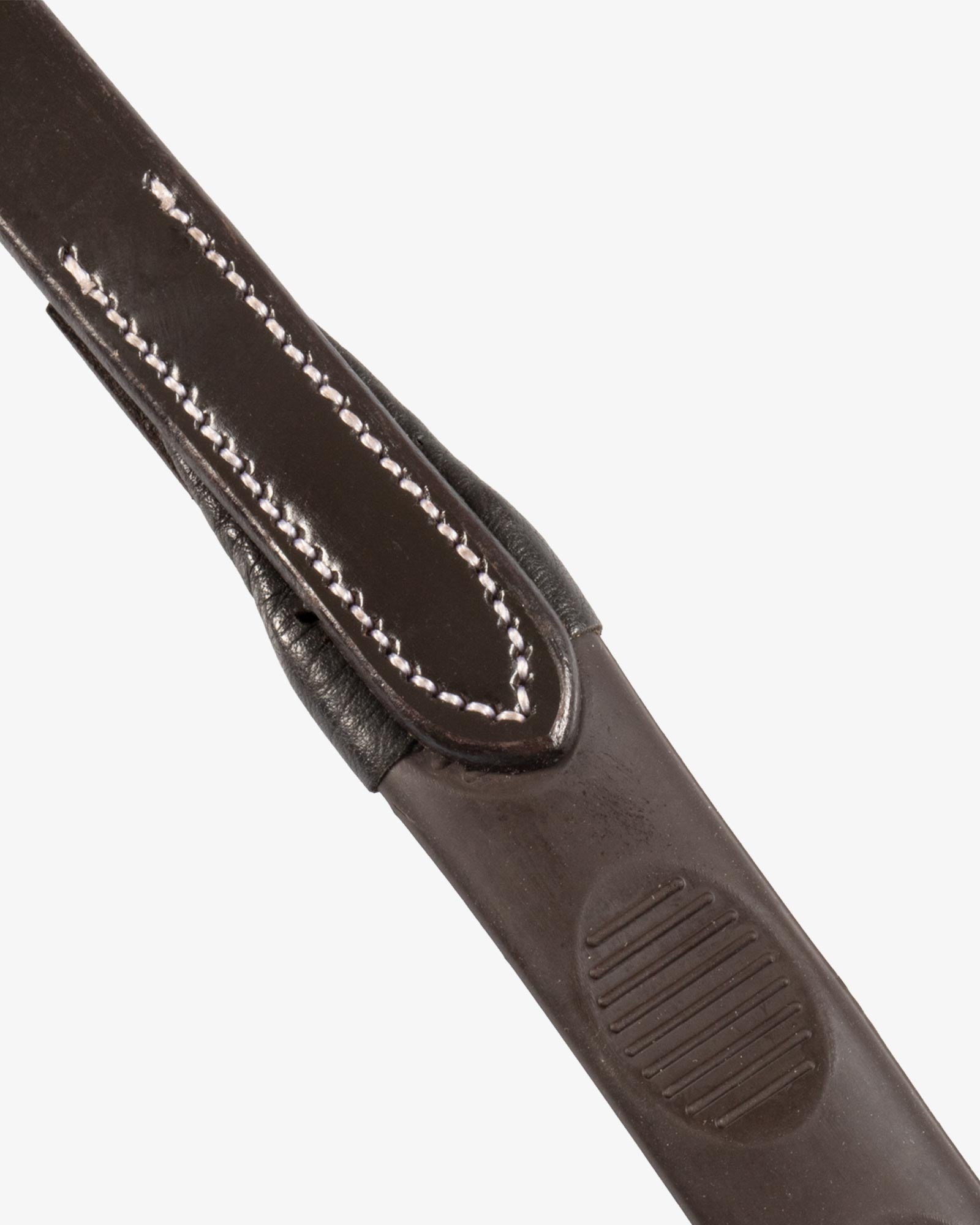 Equestro Leather Magna Reins With Rubber Grip Brown