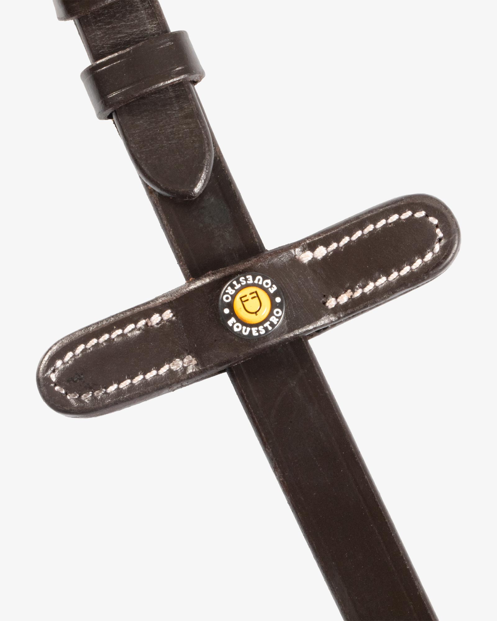 Equestro Leather Magna Reins With Rubber Grip Brown