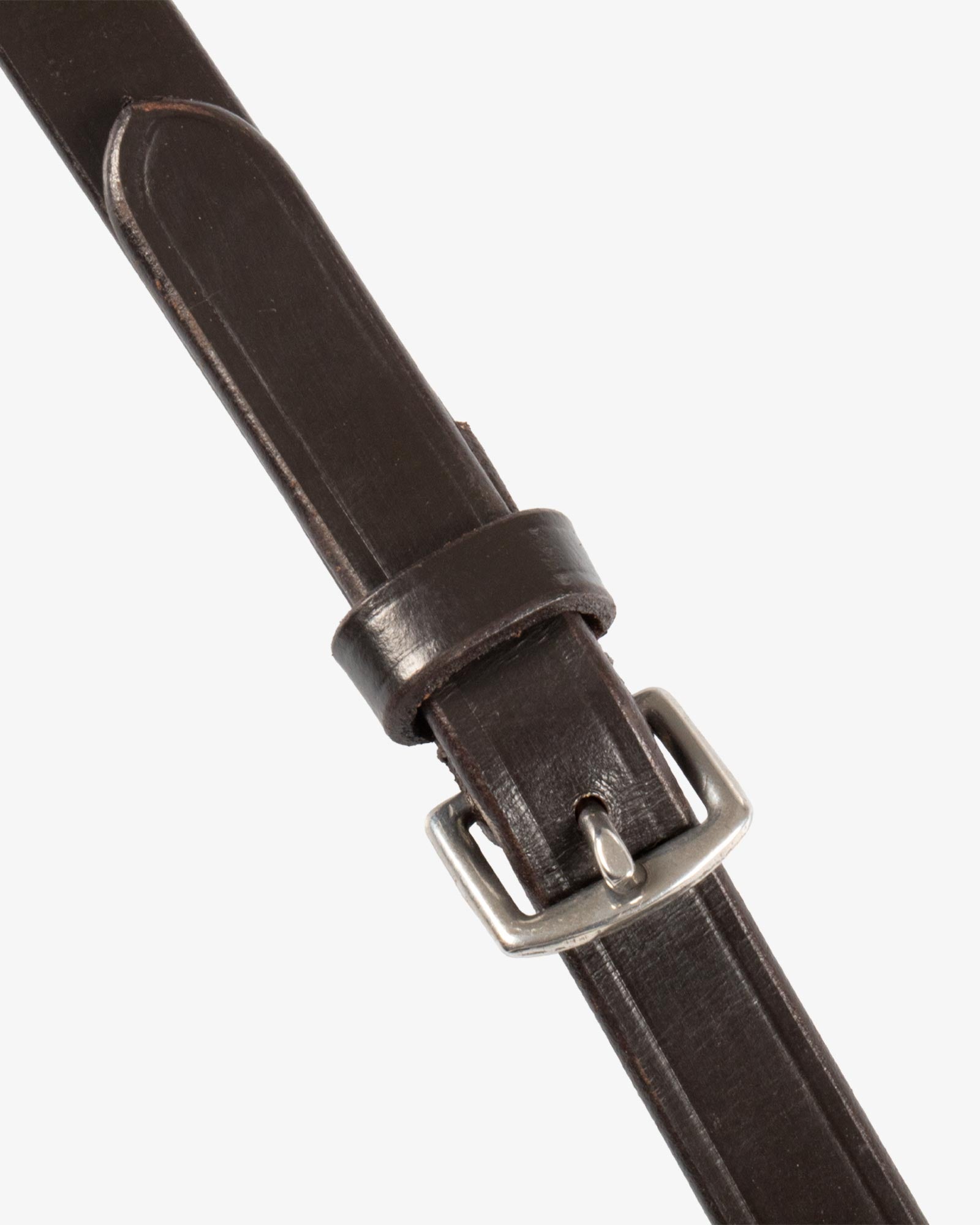 Equestro Leather Magna Reins With Rubber Grip Brown