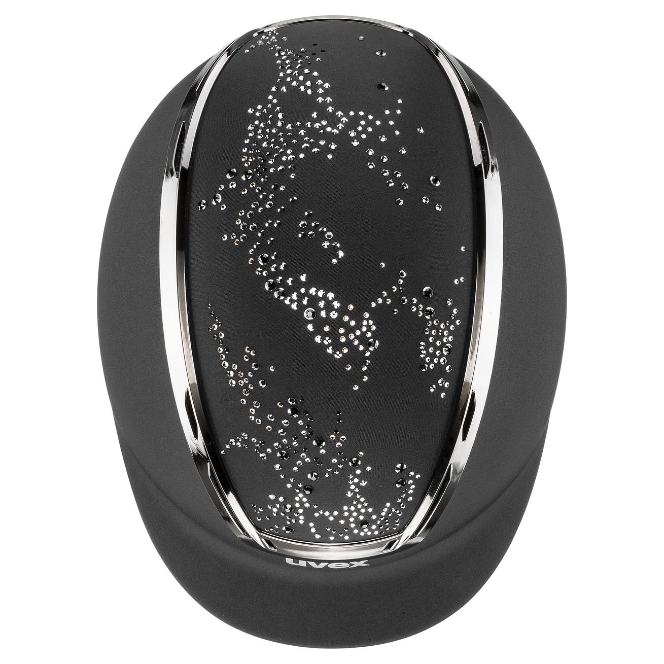 UVEX Suxxed Diamond Riding Helmet - Black Equestrian Helmet with Swarovski Crystals