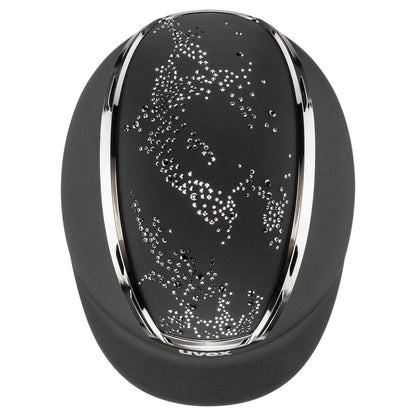 UVEX Suxxed Diamond Riding Helmet - Black Equestrian Helmet with Swarovski Crystals