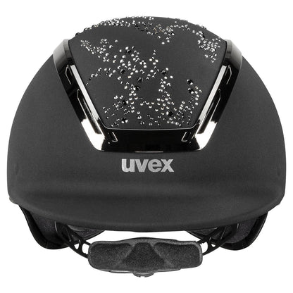 UVEX SUXXEED Diamond Riding Helmet - Black. Equestrian Helmet with Swarovski Crystals for Horse Riding.