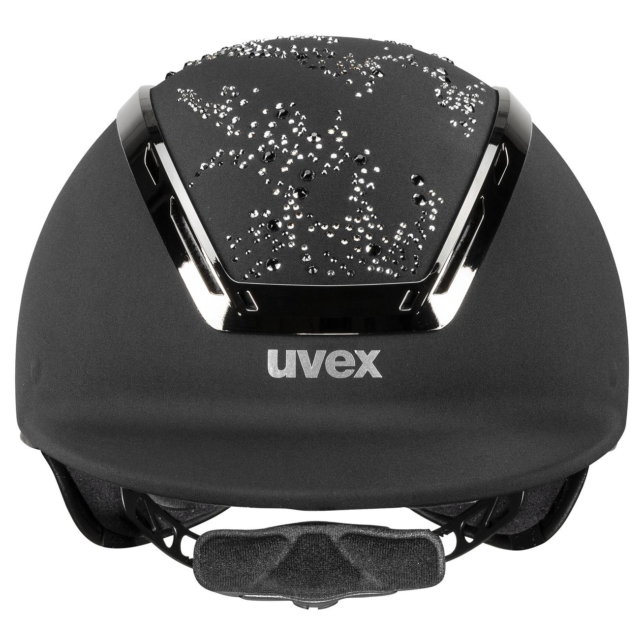 Uvex Suxxeed Diamond Riding Helmet - Black Equestrian Safety Gear with Swarovski Crystals