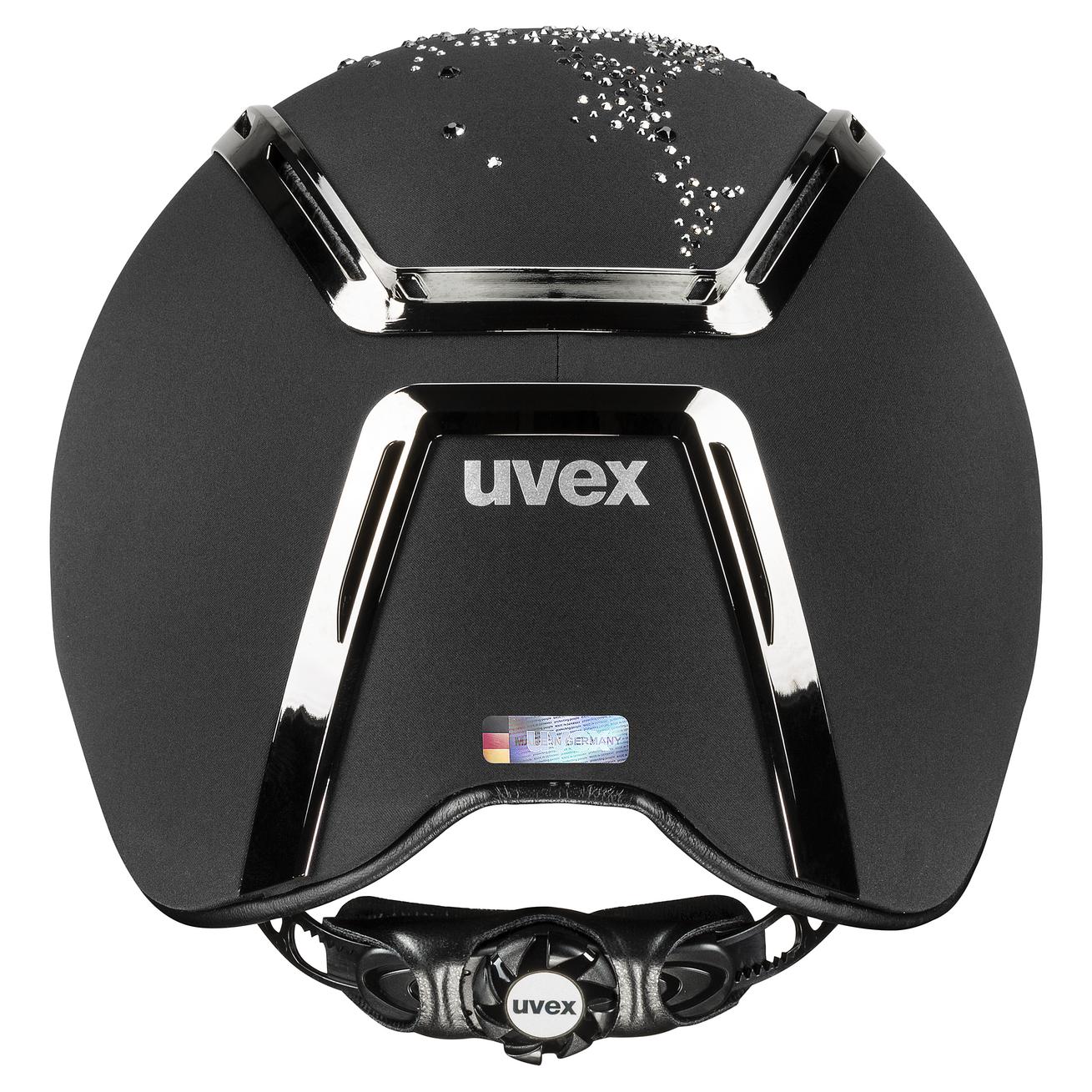 Uvex Suxxeed Diamond Black Riding Helmet: Sparkly equestrian safety gear. Premium crystal-studded helmet for riders. #ridinghelmet