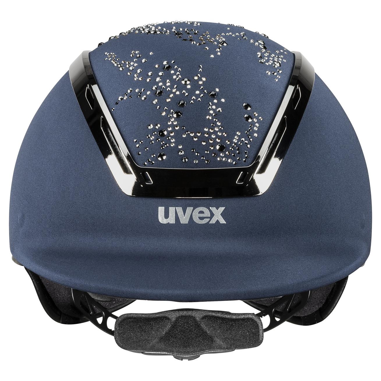 UVEX Suxxeed Diamond Riding Helmet - Navy and Rose Equestrian Headgear
