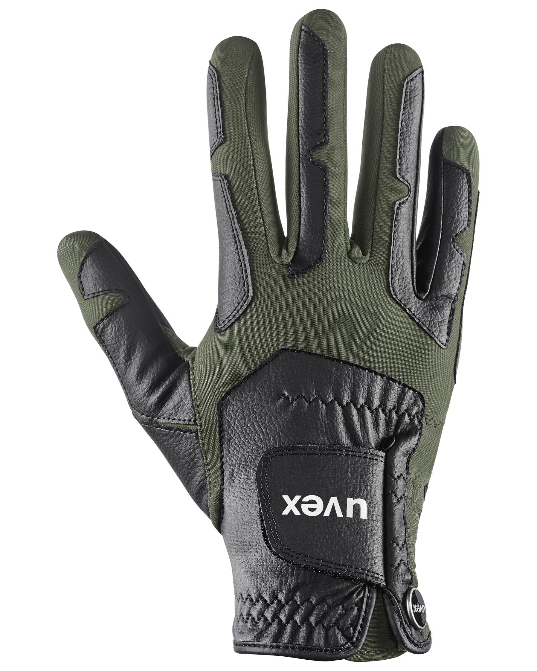 UVEX Ventraxion Plus Riding Glove - Black-Olive Equestrian Glove Detail