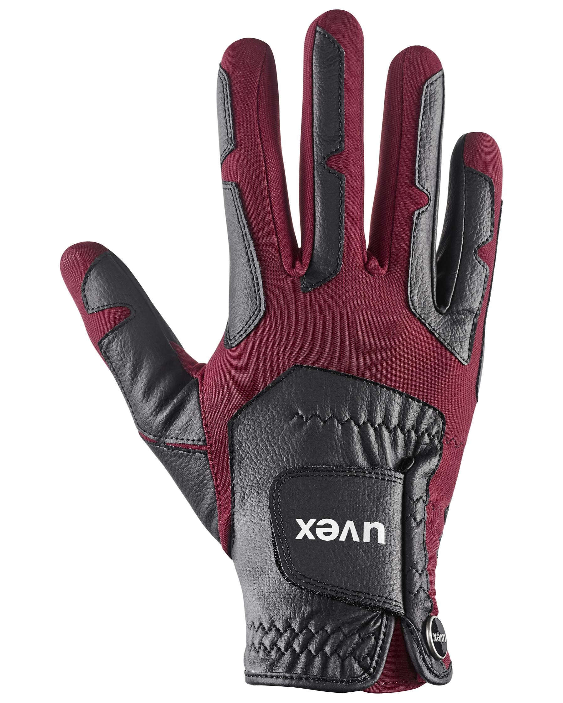 UVEX VENTRAXION PLUS Riding Glove - Black and Autumn Red Equestrian Glove