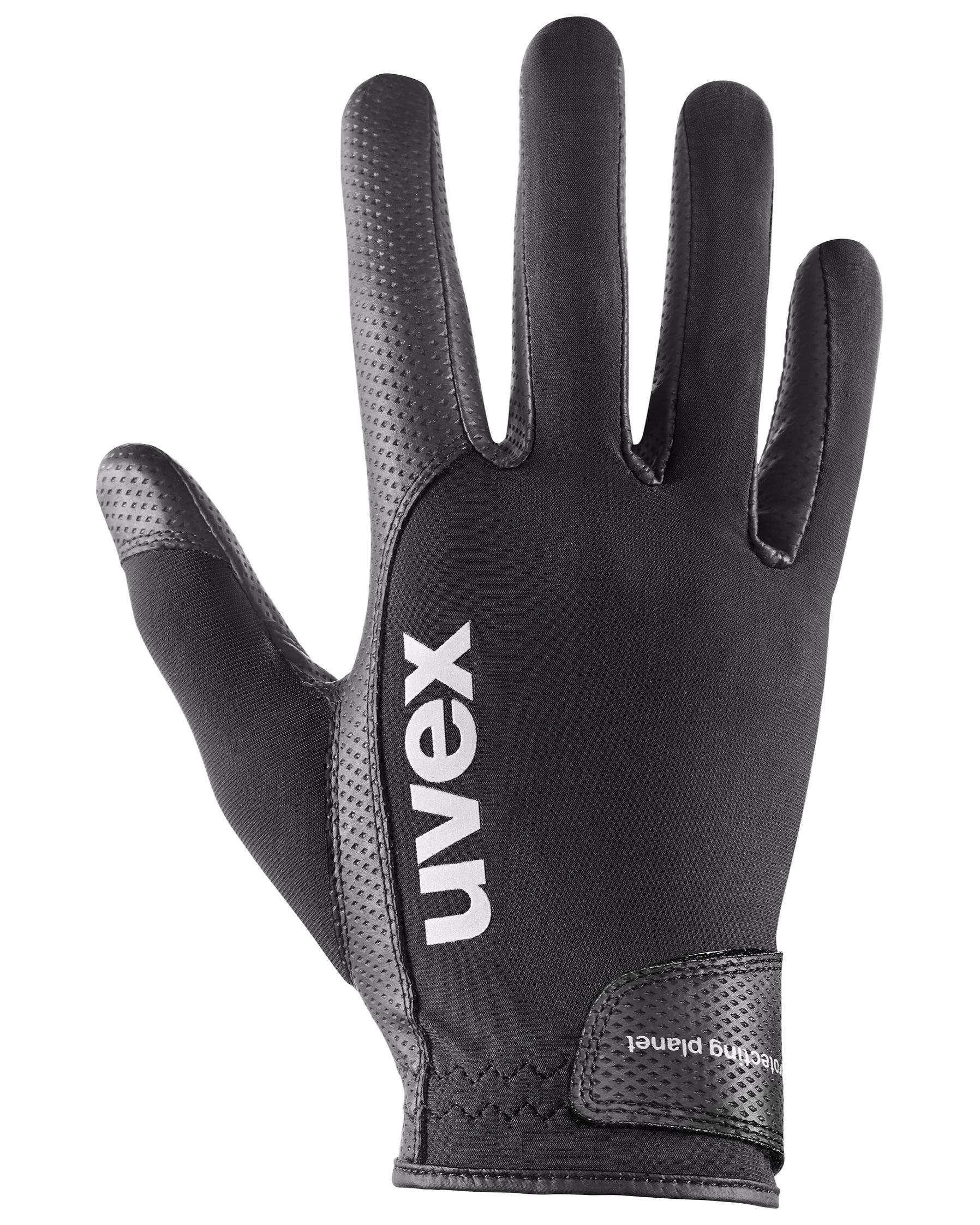 UVEX Vida Planet Riding Glove - Black: Sustainable Equestrian Gear | High-Grip Reins