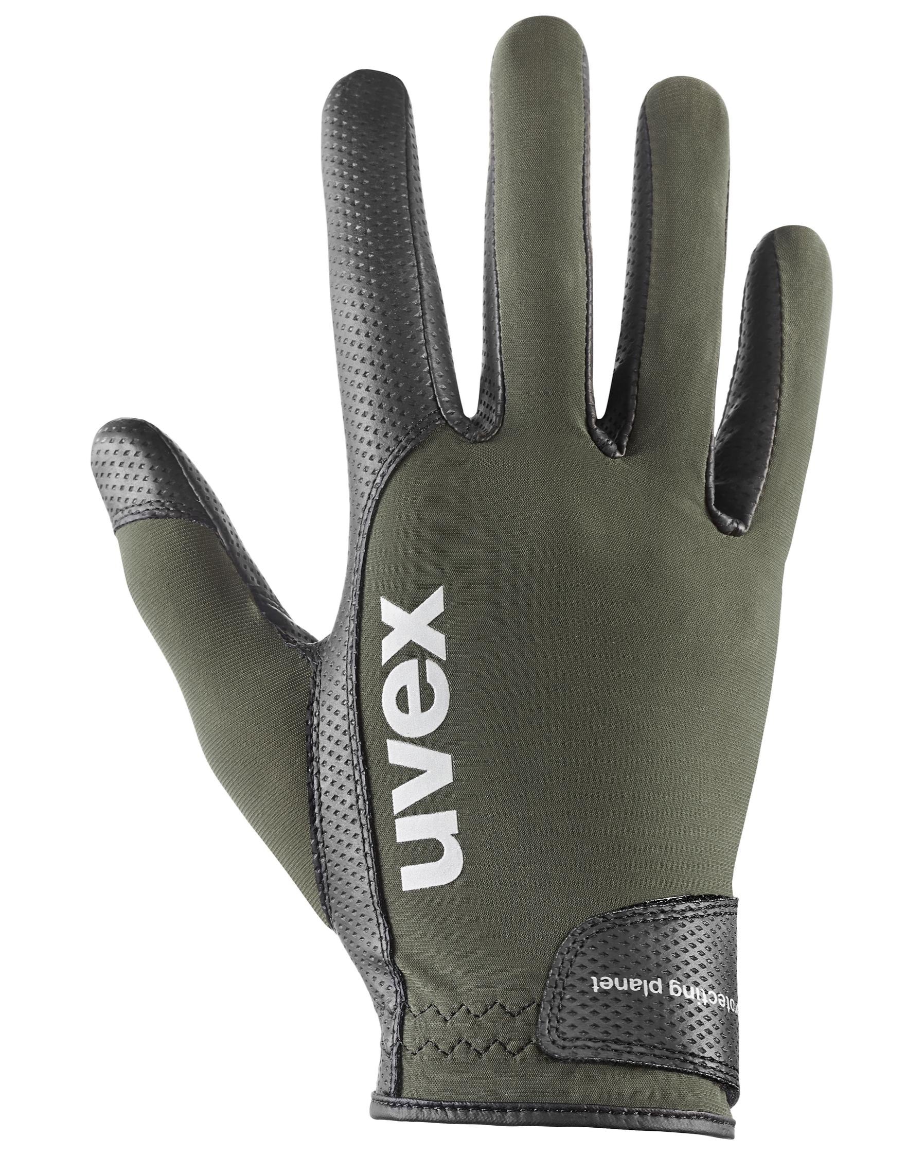 UVEX VIDA PLANET Riding Glove - Black Olive, Recycled Materials, Grip, UV Protection, Equiflair