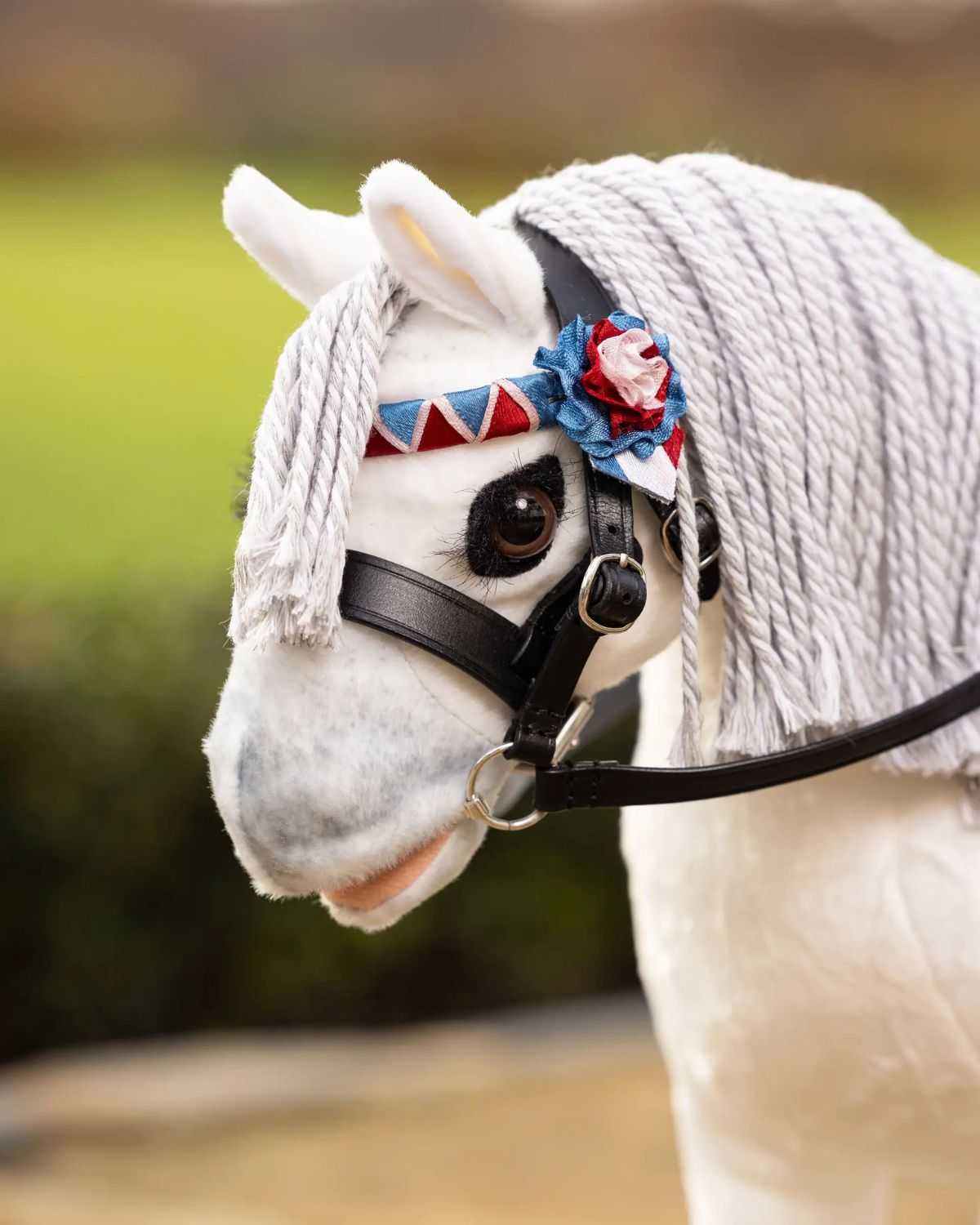 LeMieux Toy Pony with Black Showing Bridle & Decorated Browband - Equiflair. Detailed, Adjustable, Ages 8+
