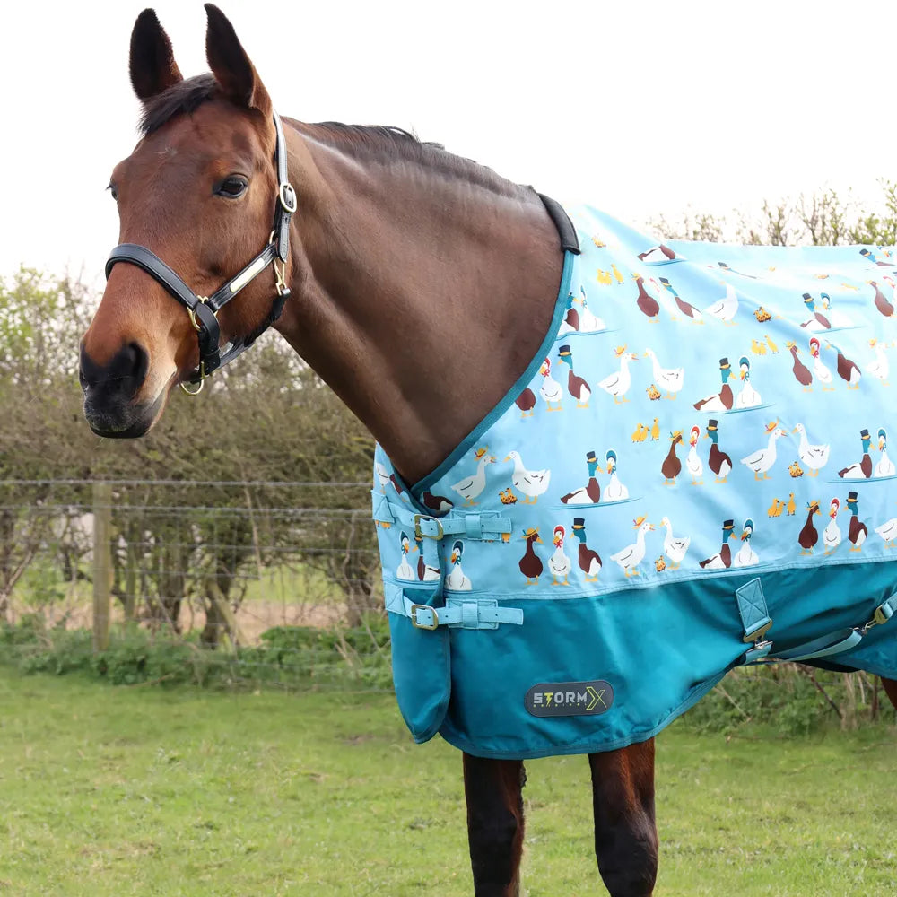 StormX Horse Rug - "Ay Up Duck!" Pattern - Equiflair: Waterproof Turnout Rug with Duck Design